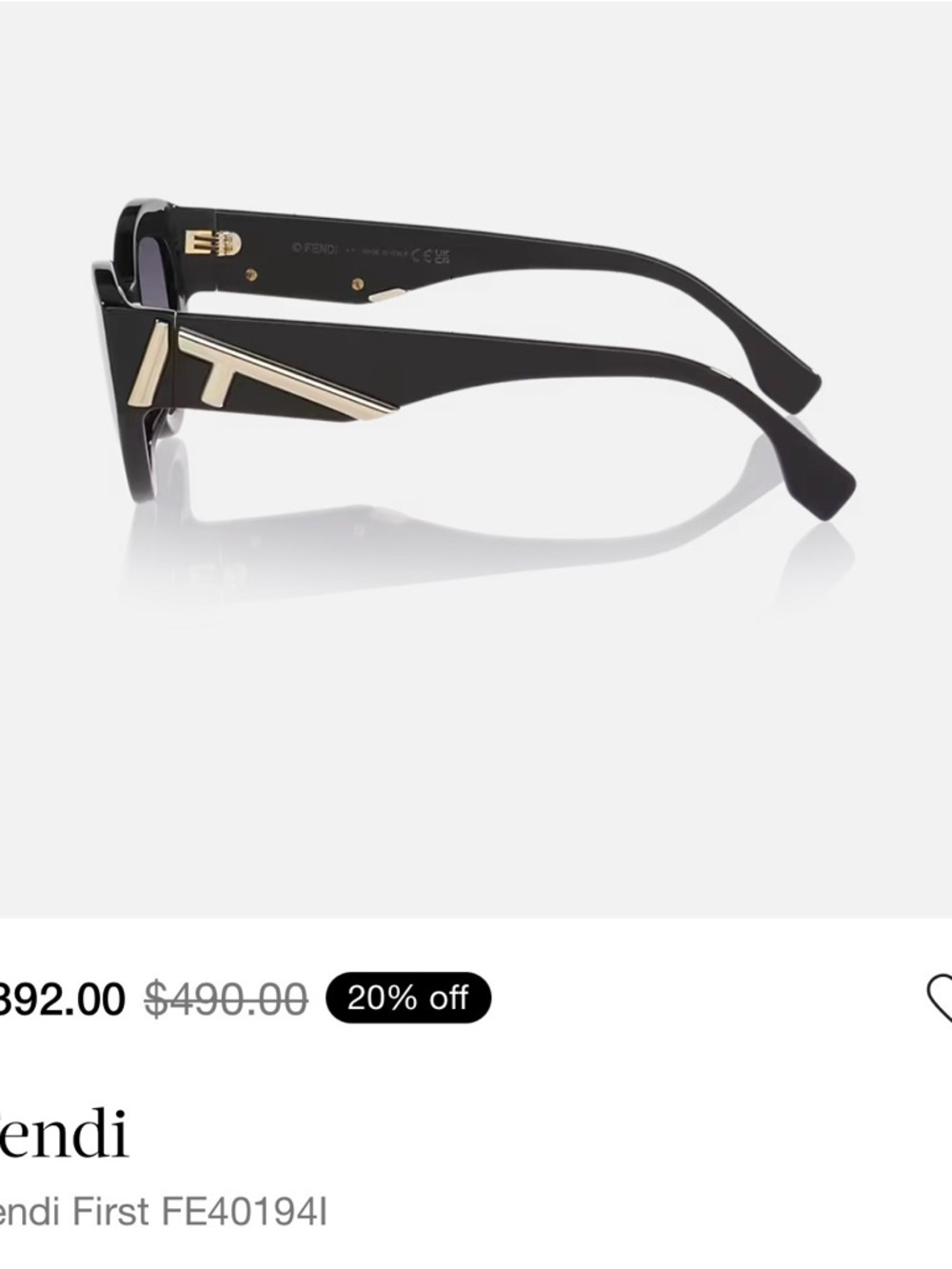 Fendi Black Cat-Eye Sunglasses with Silver Accents - Picture 2 of 14